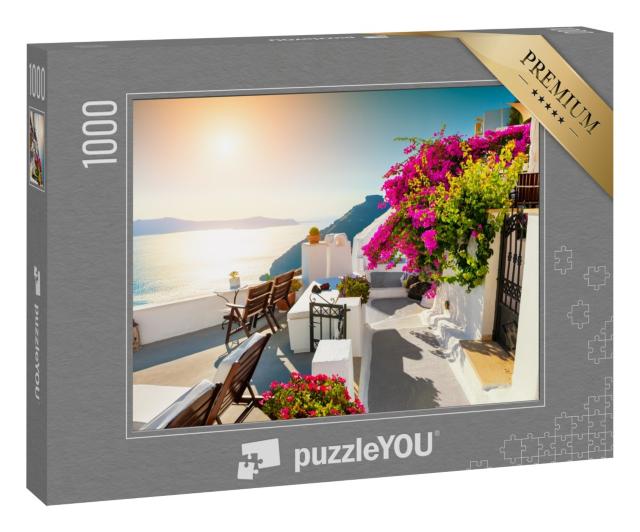 Puzzle 1000 Teile „Sonnenuntergang auf Santorini, Griechenland“