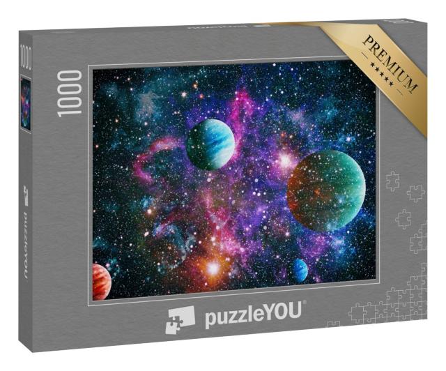 Puzzle 1000 Teile „Planeten im Weltraum mit Sonnenblitz“