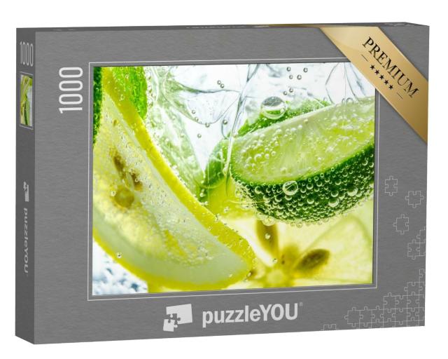 Puzzle 1000 Teile „Zitronenscheiben in sprudelndem Wasser, Saft-Erfrischung“