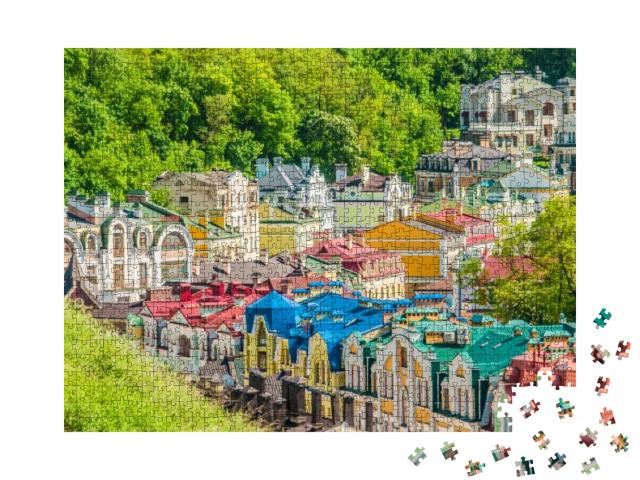 Puzzle 1000 Teile „Farbige Häuser, Kiew, Ukraine“