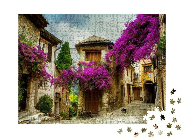 Puzzle 1000 Teile „Schöne alte Stadt in der Provence, Frankreich“
