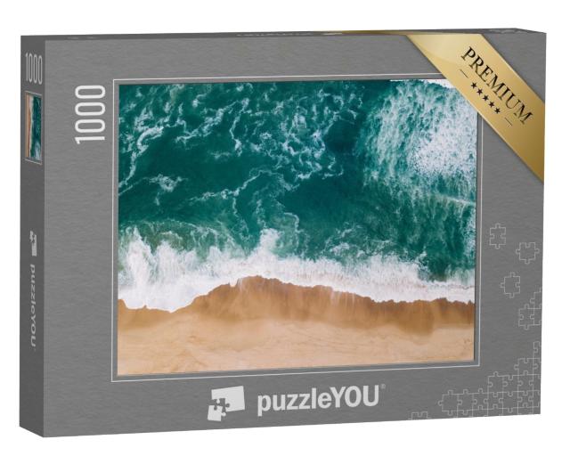 Puzzle 1000 Teile „Strand am Atlantik bei Seignosse, Luftaufnahme, Frankreich“