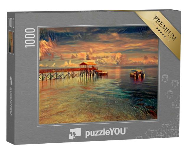 Puzzle 1000 Teile „im Stil von Edvard Munch, Der Schrei - Pulau Sipadan Insel in Sabah - Puzzle-Kollektion Künstler & Gemälde“