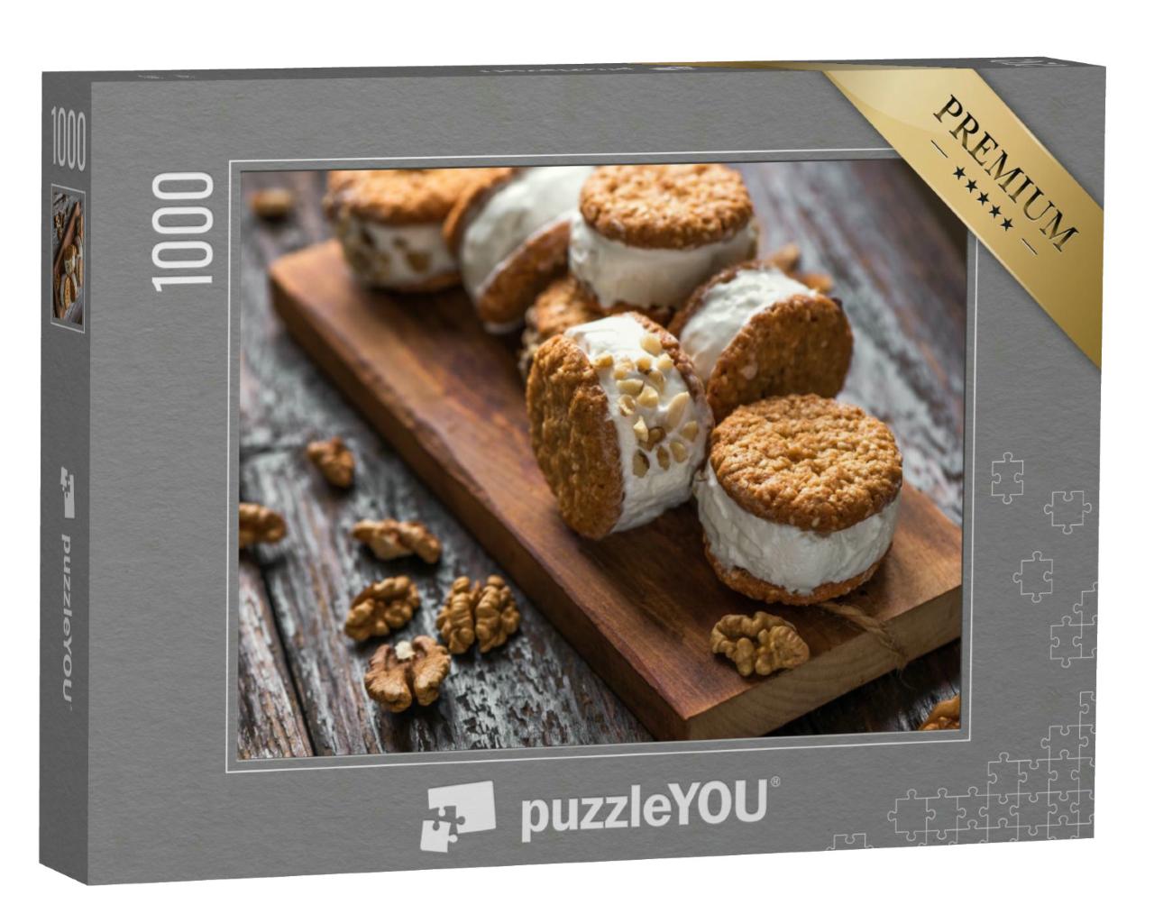 Puzzle 1000 Teile „Eiscreme-Sandwiches mit Nüssen und Vollkornkeksen“