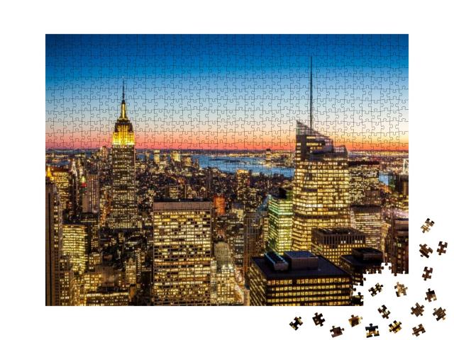 Puzzle 1000 Teile „Lichtermeer in New York “