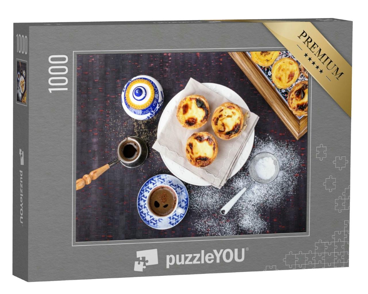 Puzzle 1000 Teile „Pastel de Nata, traditionelles portugiesisches Gebäck “