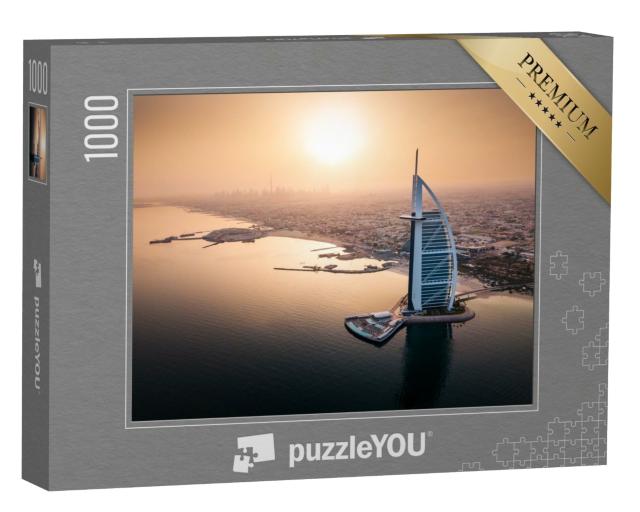 Puzzle 1000 Teile „Skyline von Dubai am Meer mit einem Luxushote“