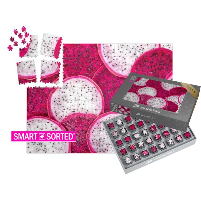 SMART SORTED® Puzzle 1000 Teile „Frische Scheiben der Drachenfrucht“