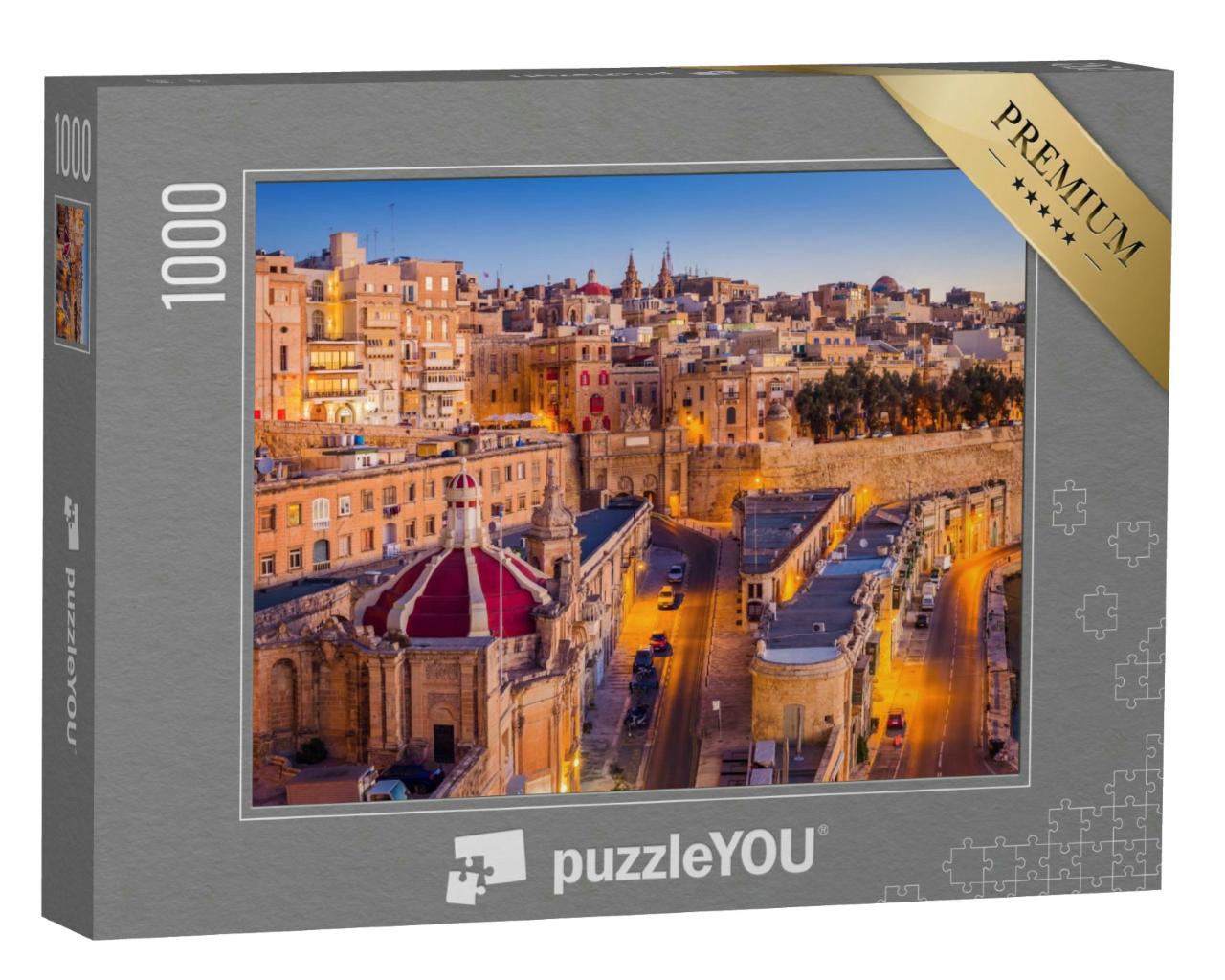 Puzzle 1000 Teile „Malta: Die Hauptstadt Valletta im Sonnenaufgang“