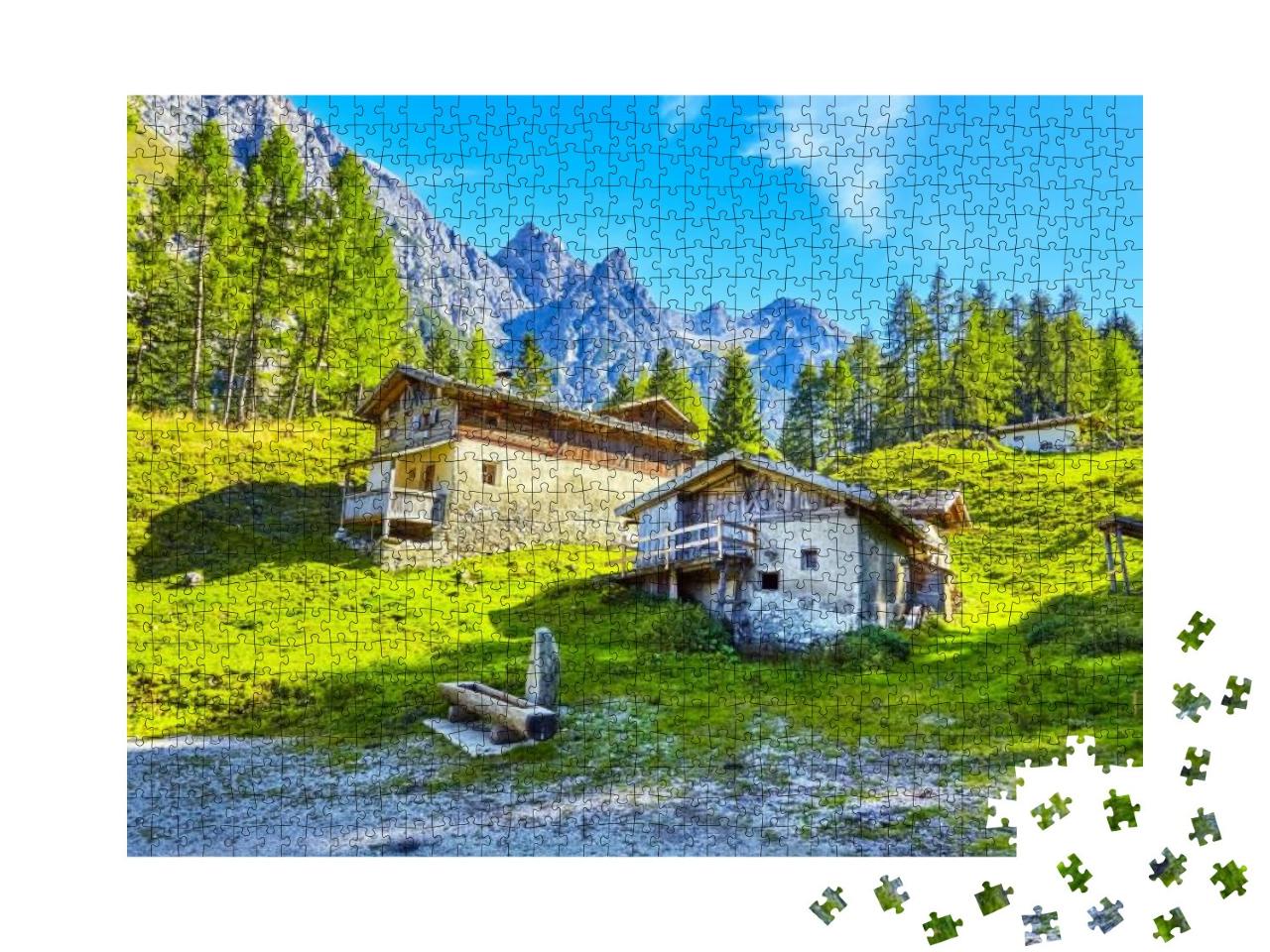 Puzzle 1000 Teile „Alter Bergbauernhof im Stubaital, Tirol, Österreich“