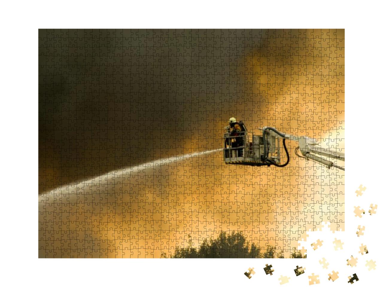 Puzzle 1000 Teile „Feuerwehrleute im Einsatz“