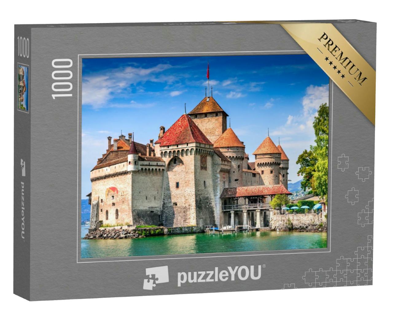 Puzzle 1000 Teile „Schloss Chillon bei Montreaux am Genfer See, Schweiz“