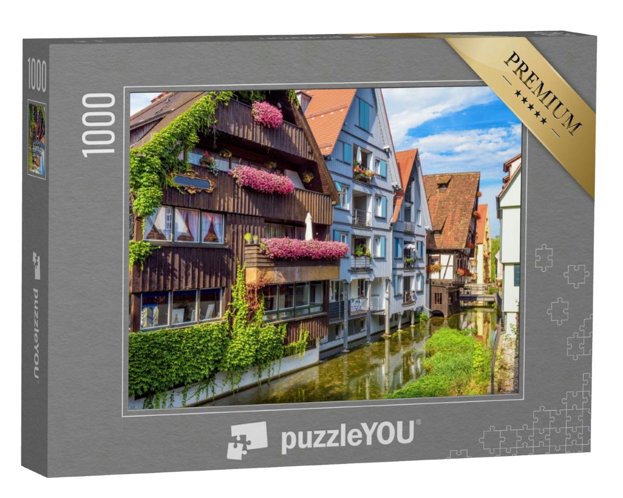 Puzzle 1000 Teile „Wunderschönes altes Fischerviertel von Ulm, Deutschland“
