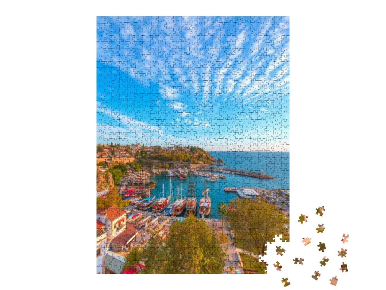 Puzzle 1000 Teile „Hafen und Altstadt Kaleici in Antalya, Türkei“