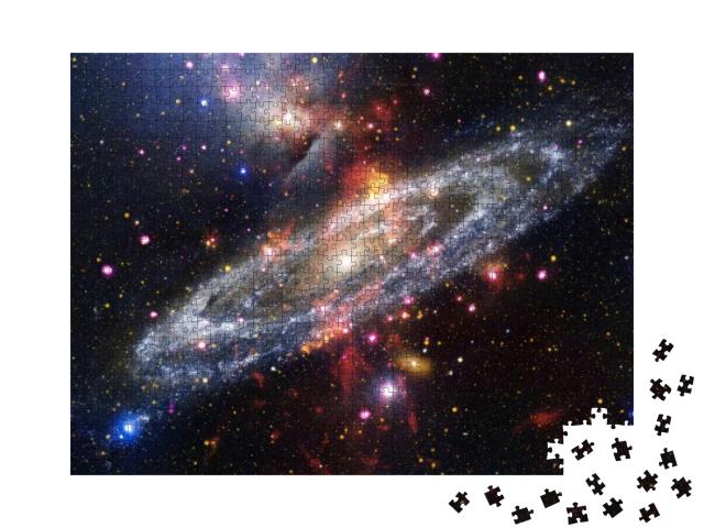 Puzzle 1000 Teile „Nebel und Sterne im tiefen Weltraum, kosmische Kunst, Science-Fiction-Tapete“