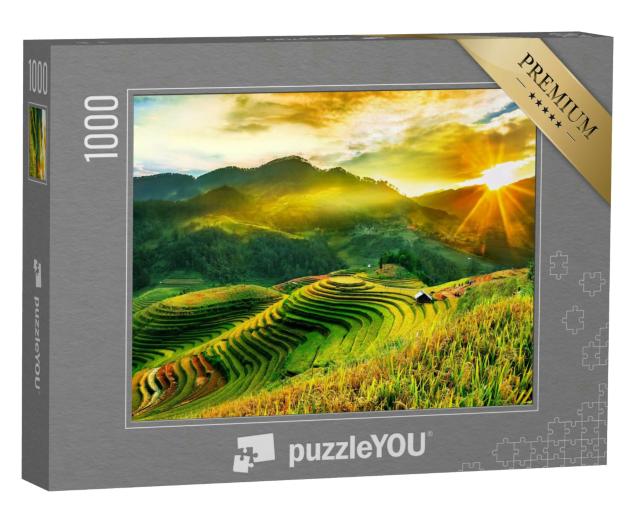 Puzzle 1000 Teile „Terrassenartig angeordnete Reisfelder in Vietnam“