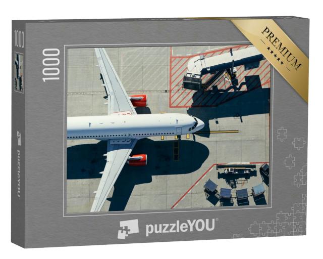 Puzzle 1000 Teile „Flugzeug am Gate des Terminals“
