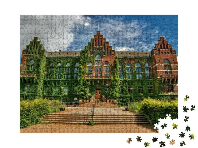 Puzzle 1000 Teile „Fassade der Universitätsbibliothek in Lund (Schweden), HDR-Technik“