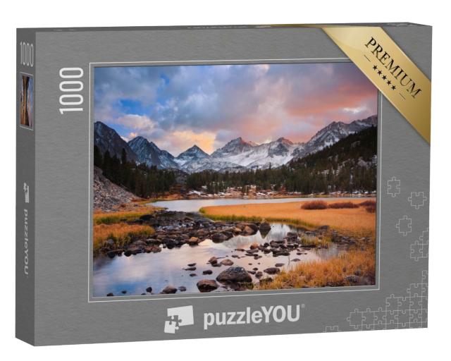 Puzzle 1000 Teile „Wunderschöner Sonnenuntergang in den Bergen“