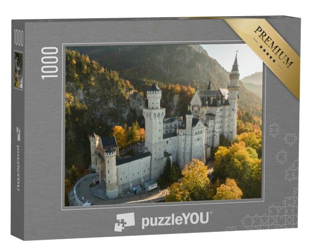 Puzzle 1000 Teile „Luftbild von Schloss Neuschwanstein, Schwangau, Deutschland“
