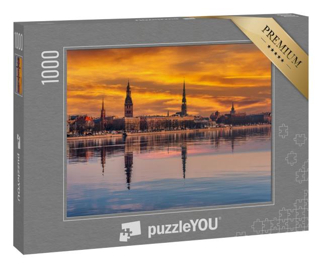 Puzzle 1000 Teile „Stadtbild von Riga, Lettland“