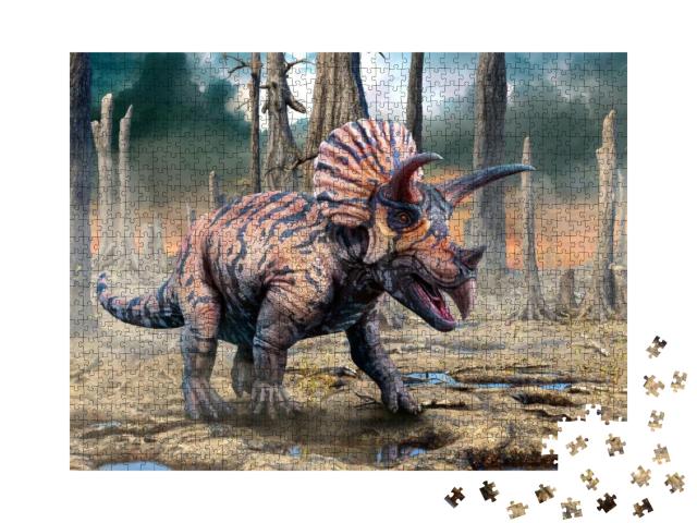 Puzzle 1000 Teile „Triceratops aus der Kreidezeit “