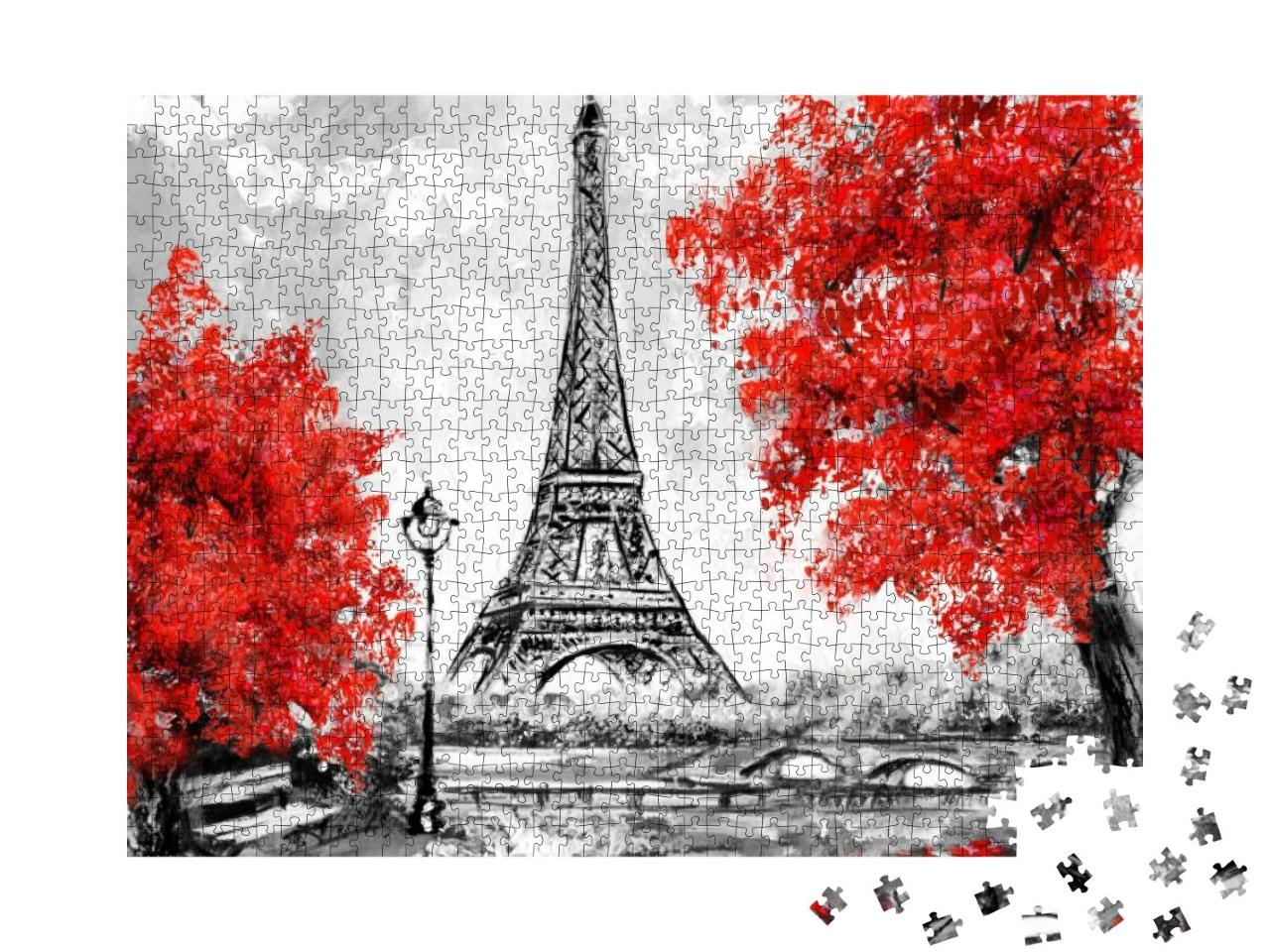 Puzzle 1000 Teile „Ölgemälde: Der Eiffelturm, Paris“