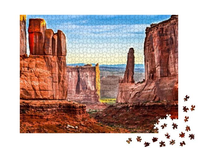 Puzzle 1000 Teile „Die wilde Berglandschaft des Red Rock Canyon, Las Vegas, USA“