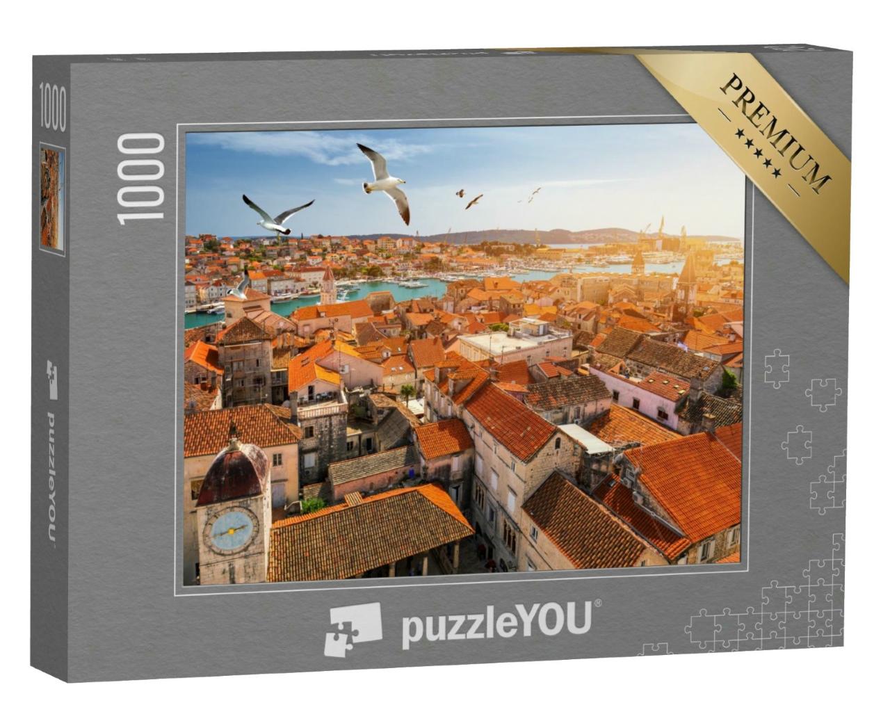 Puzzle 1000 Teile „Blick auf die Stadt Trogir mit Möwen, Kroatien“