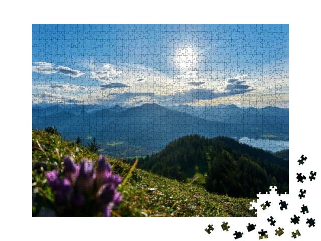 Puzzle 1000 Teile „Tegernsee von der Baumgartenschneid aus“