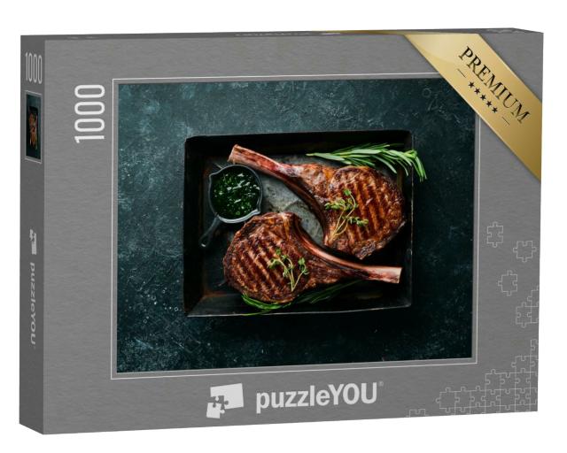 Puzzle 1000 Teile „Saftiges Steak mit Gewürzen und Kräutern“