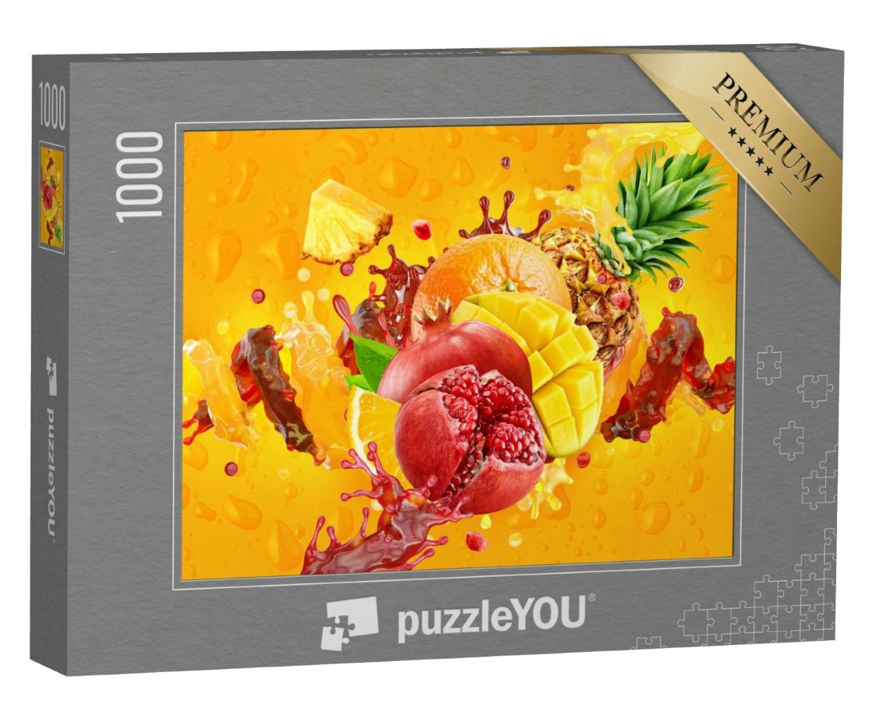 Puzzle 1000 Teile „Gesunde Mango, Granatapfel, Ananas, Orange“