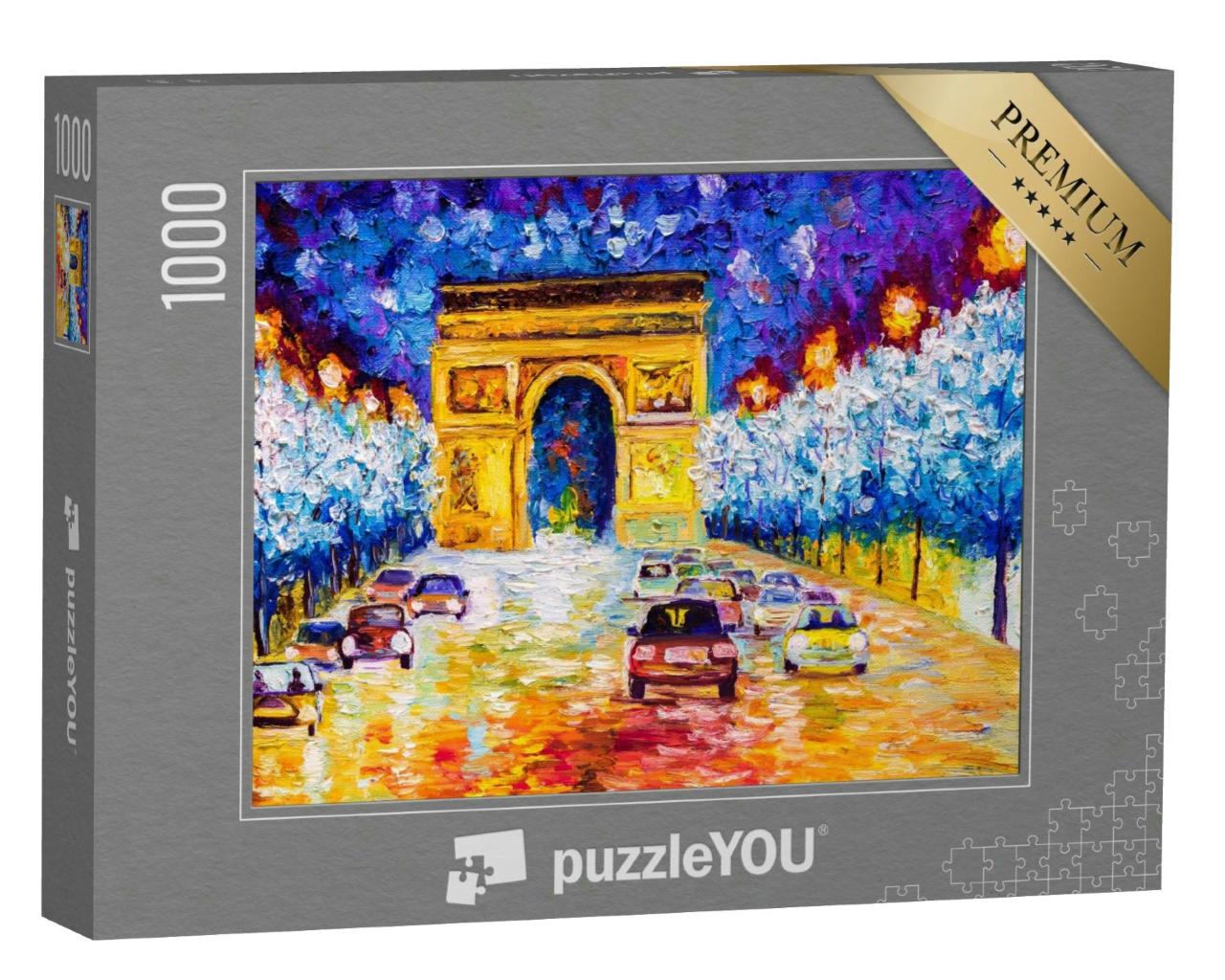 Puzzle 1000 Teile „Ölgemälde: Arc de triomphe, Paris“
