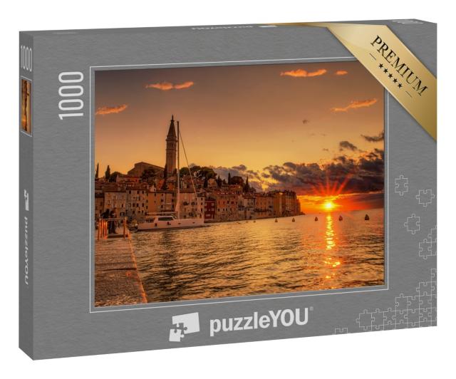 Puzzle 1000 Teile „Sonnenuntergang über Rovinj an der kroatischen Adria“