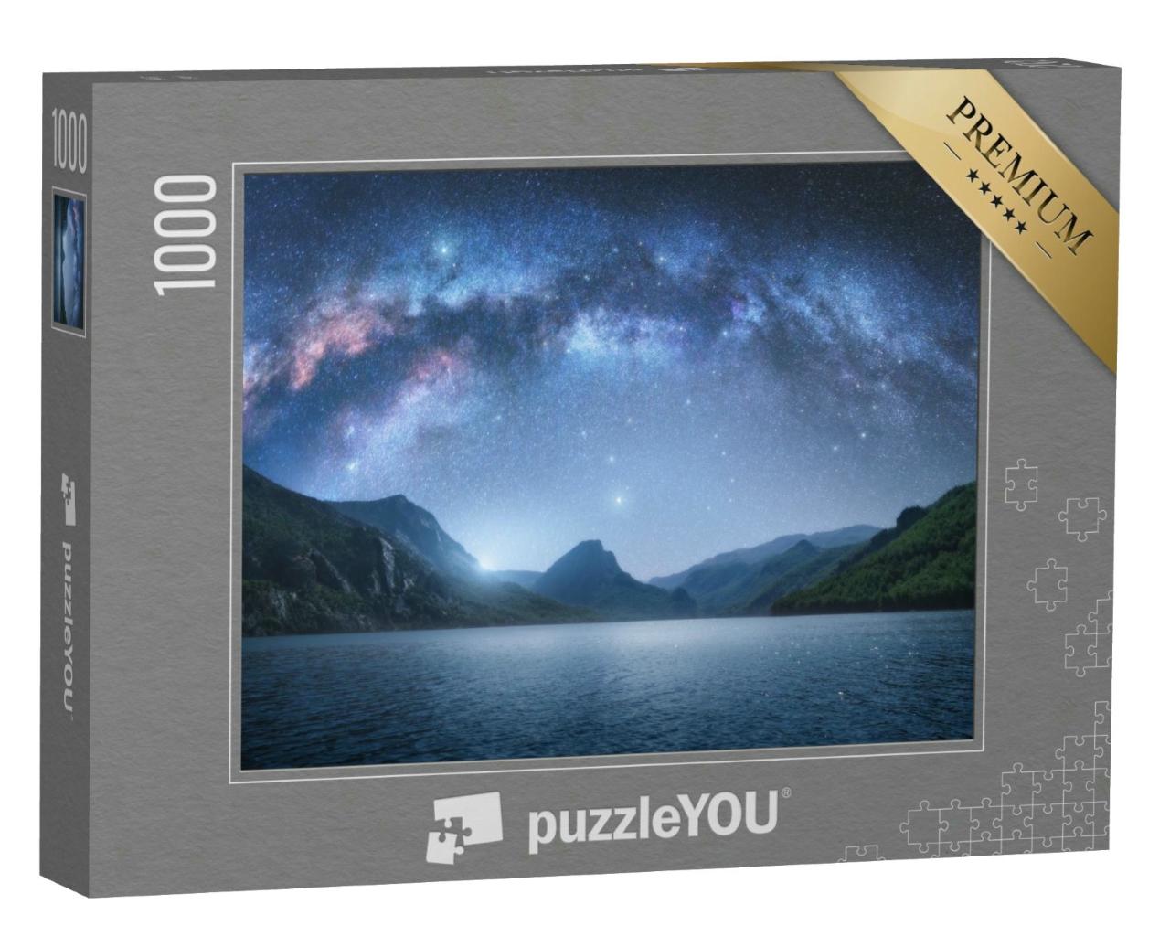 Puzzle 1000 Teile „Die Milchstraße über Bergen und Meer“