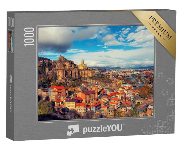 Puzzle 1000 Teile „Blick über Tiflis im Sonnenuntergang, Georgien“