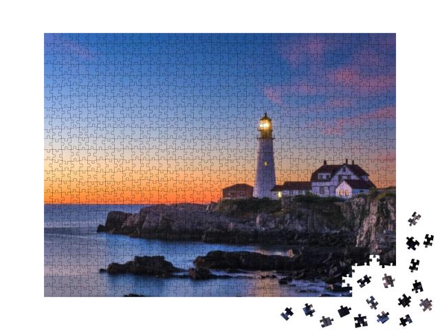 Puzzle 1000 Teile „Leuchtturm am Cape Elizabeth, Maine, USA“