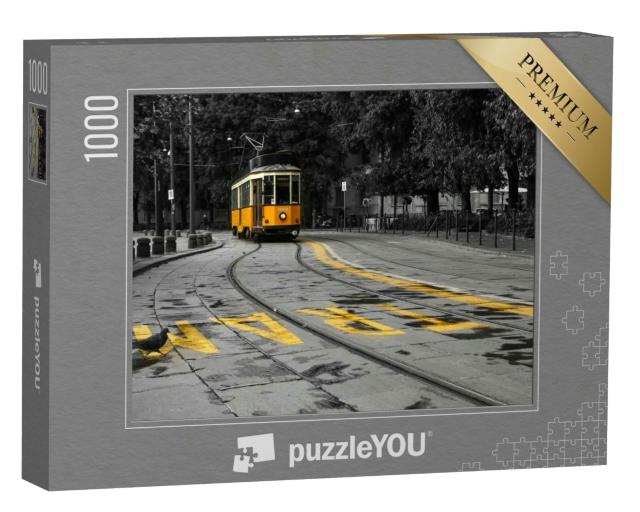 Puzzle 1000 Teile „Straßenbahn in Mailand, Italien “
