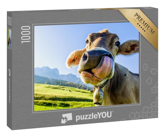 Puzzle 1000 Teile „Kuh am Kaisergebirge“