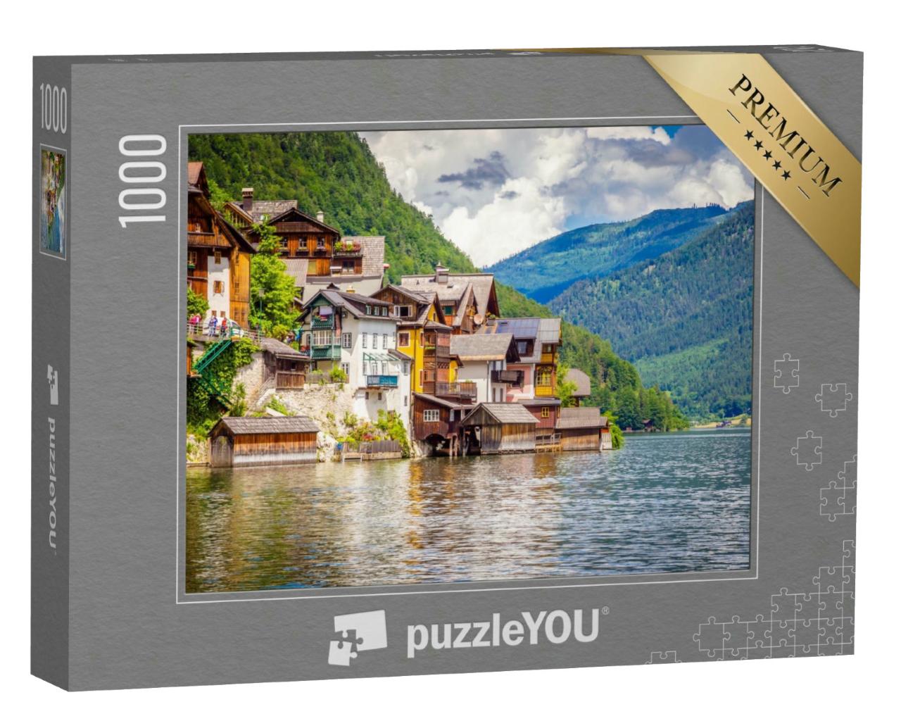 Puzzle 1000 Teile „Malerisches Dorf Hallstatt, Salzkammergut, Österreich“