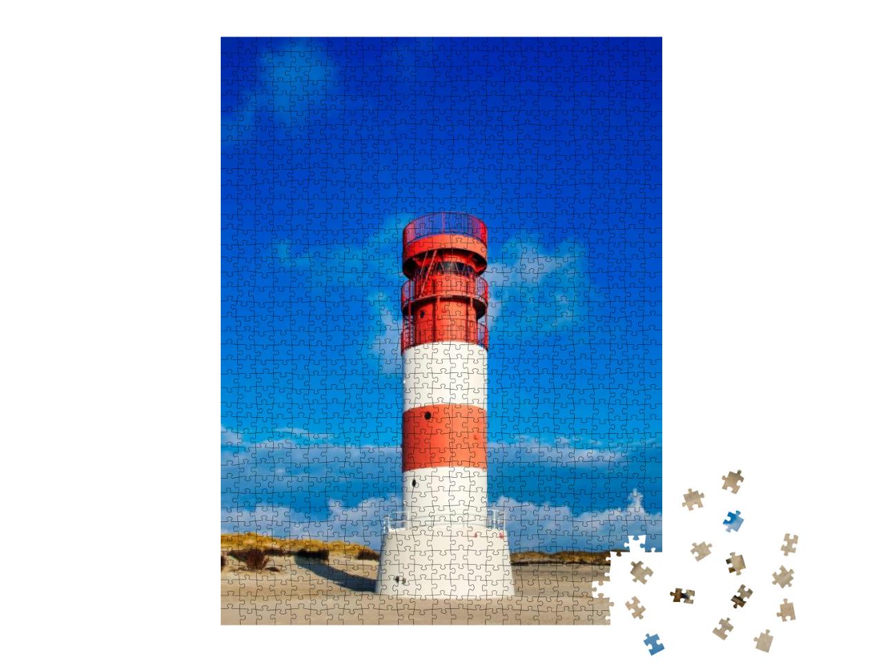 Puzzle 1000 Teile „Der Leuchtturm auf der Helgoländer Düne, Schleswig-Holstein, Deutschland“