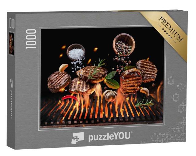 Puzzle 1000 Teile „Gegrillte Rindersteaks mit Gemüse und Gewürzen“