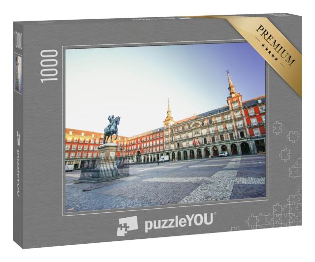 Puzzle 1000 Teile „Morgenlicht am Plaza Mayor in Madrid, Spanien“
