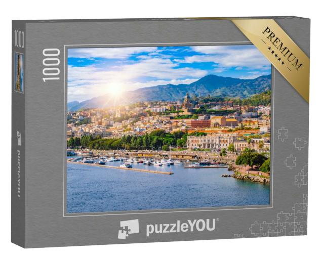 Puzzle 1000 Teile „Der Hafen von Messina, Sizilien, Italien“