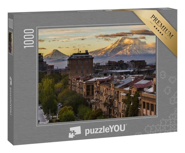 Puzzle 1000 Teile „Die Stadt Eriwan mit majestätischem Berg Ararat, Armenien“