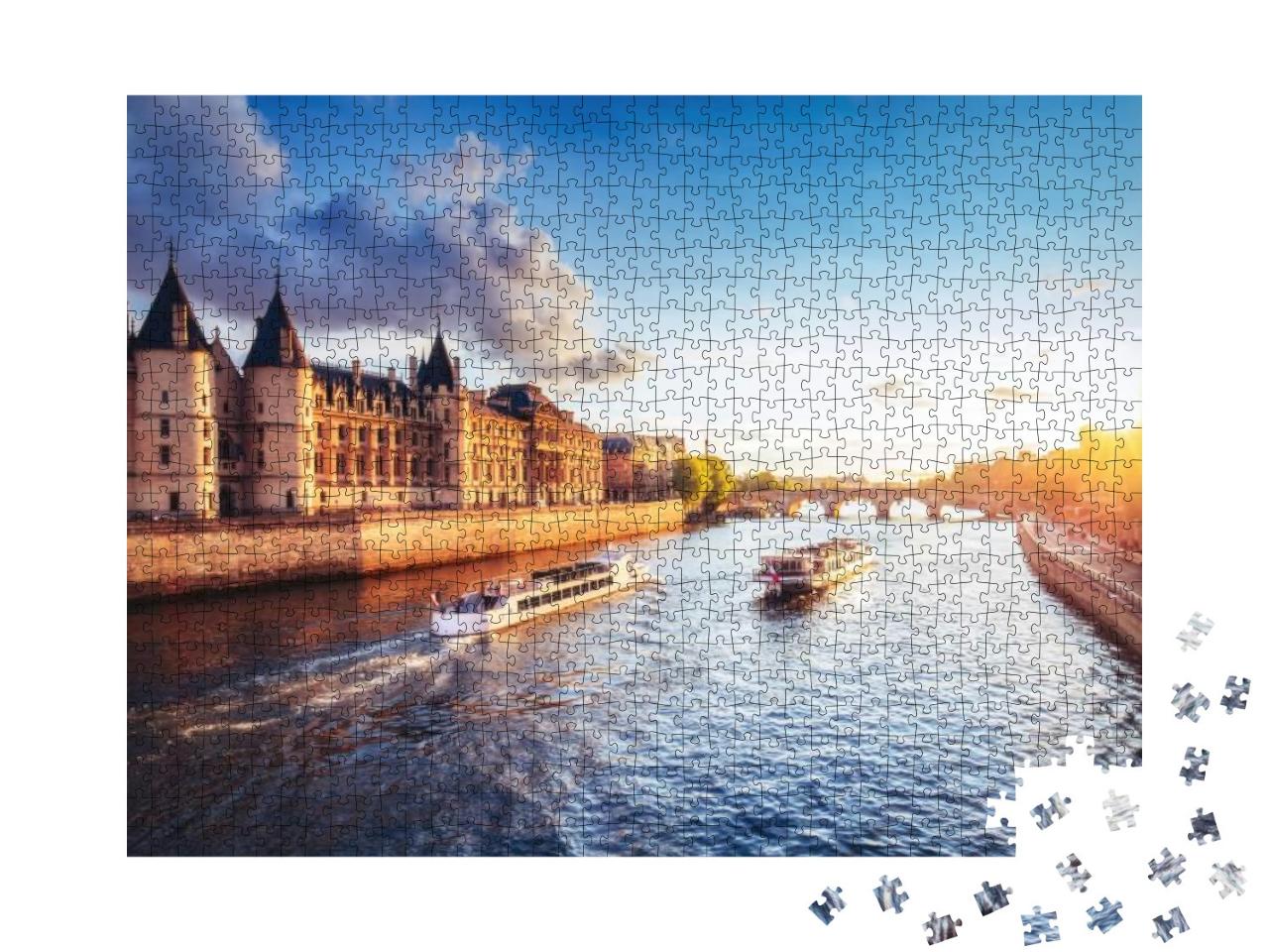 Puzzle 1000 Teile „Sonnenuntergang über der Île de la Cité in Paris“