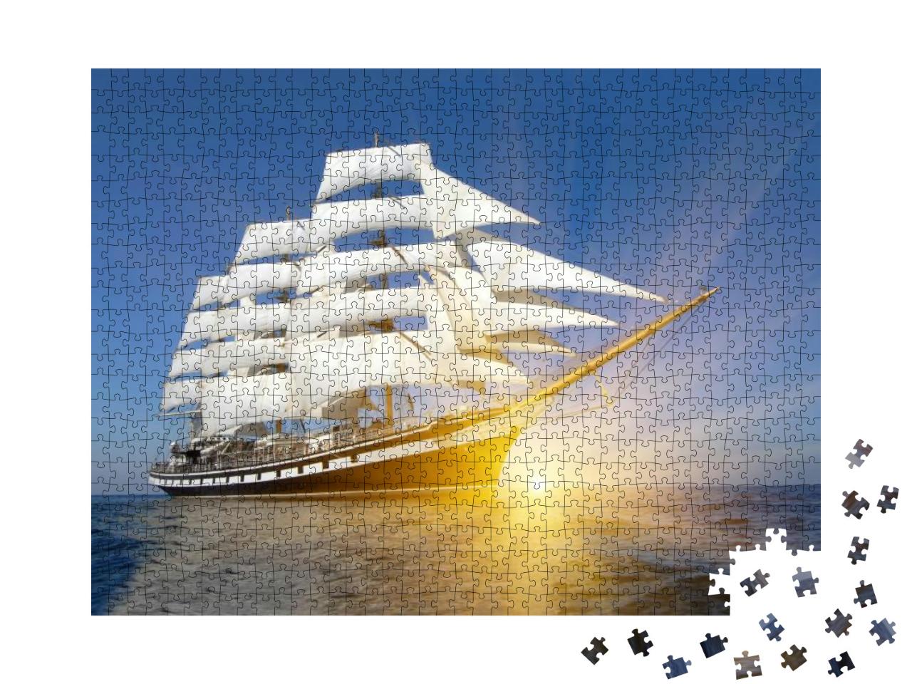 Puzzle 1000 Teile „Riesiger Dreimaster unter voller Fahrt“