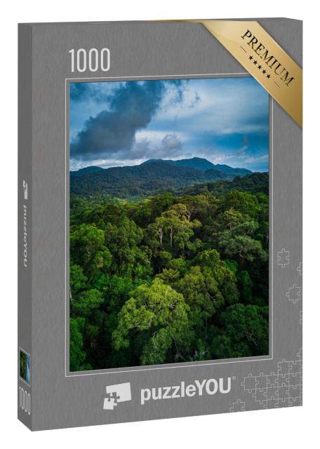 Puzzle 1000 Teile „Tropischer Regenwald mit grünen Hügeln“