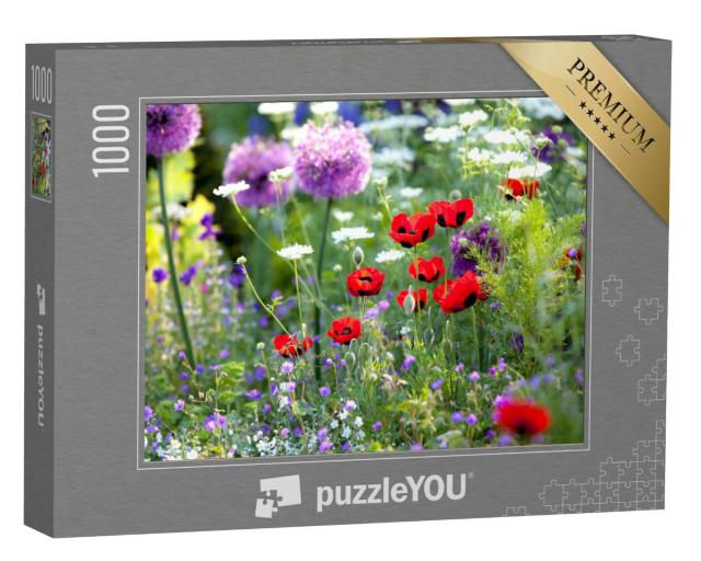 Puzzle 1000 Teile „Sonnenüberfluteter Wildblumengarten“
