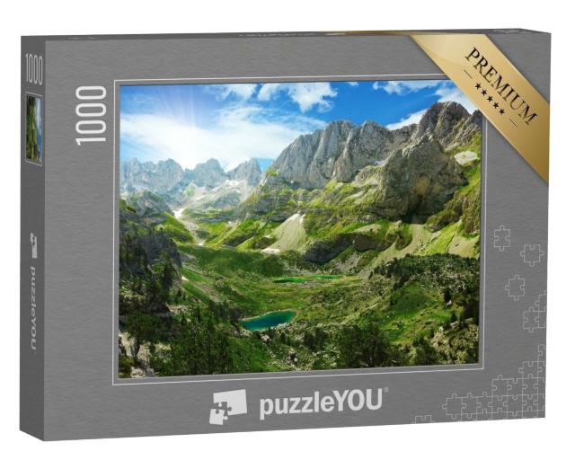 Puzzle 1000 Teile „Erstaunliche Aussicht auf Bergseen in den albanischen Alpen“